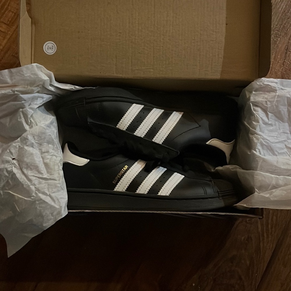 Kids Black & White SuperStar Little Kids Sneakers